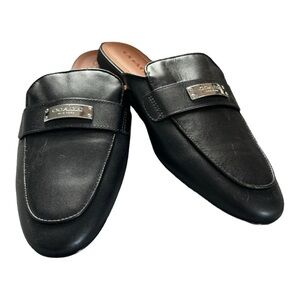 COACH Shea Black Leather Mules Slides Size 9.5​​​